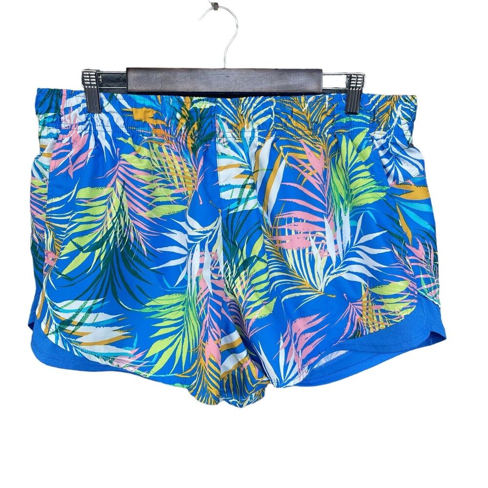 Athletic Works Running Shorts Womens Plus Size‎ XXL 2X Floral Tropical Lined